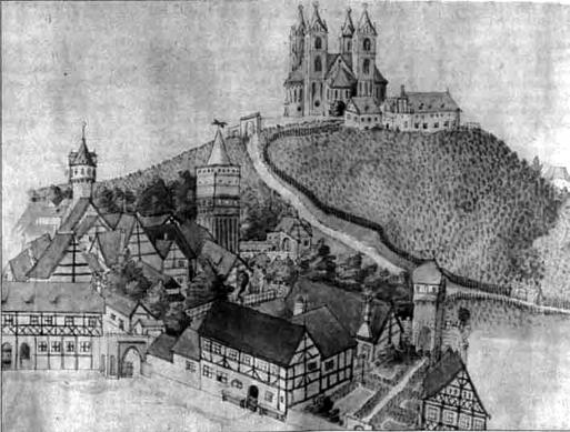 Hier die älteste Abbildung der Chur- und Hauptstadt Brandenburg (Havel)